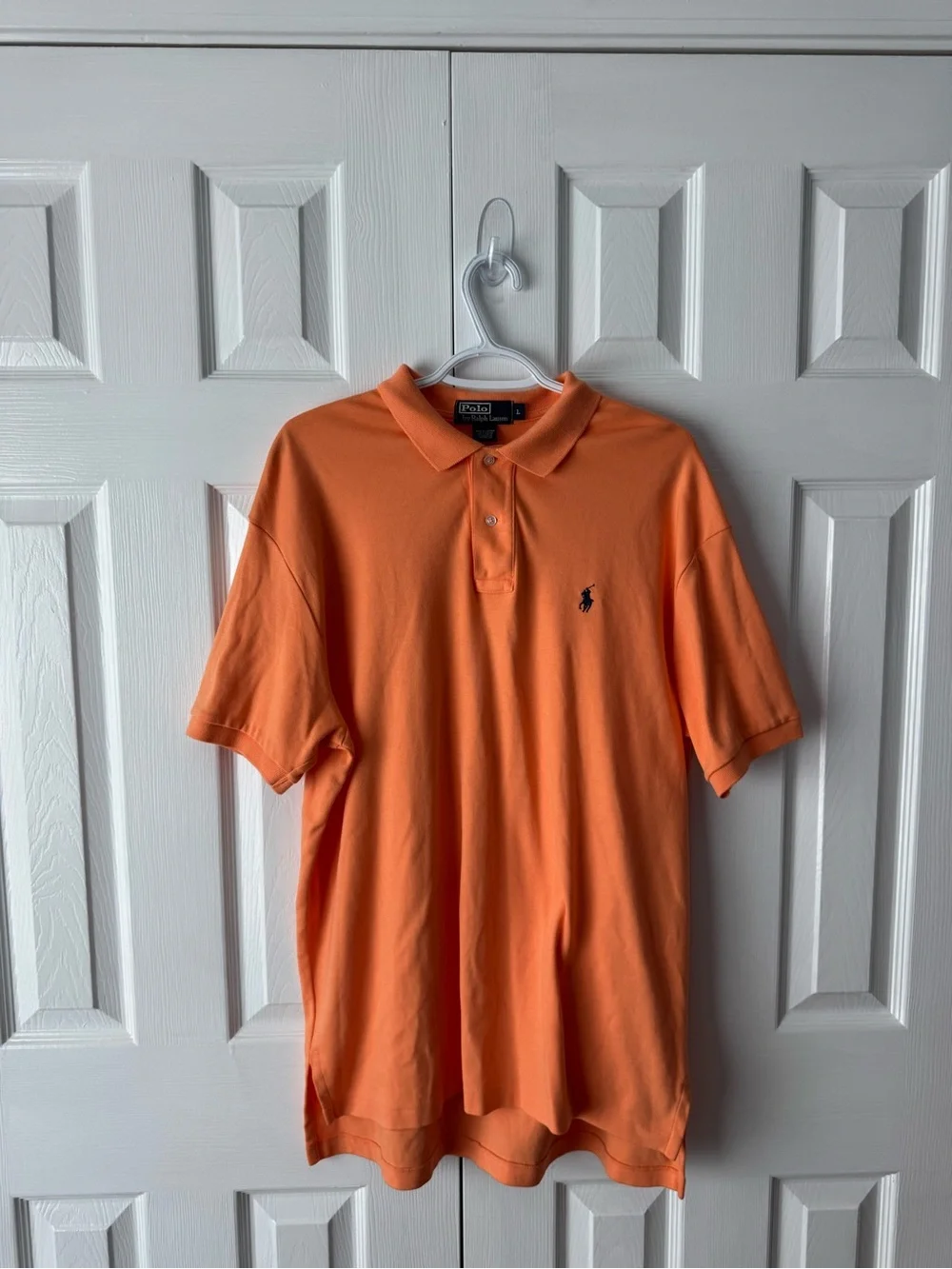 Polo Ralph Lauren Vintage Orange Cotton Classic Quiet Luxury Polo Shirt L